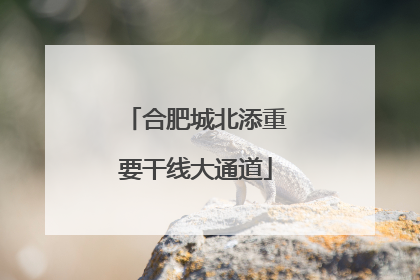 合肥城北添重要干线大通道
