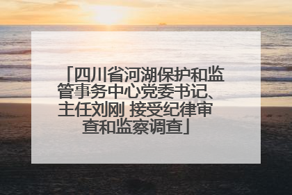 四川省河湖保护和监管事务中心党委书记、主任刘刚 接受纪律审查和监察调查
