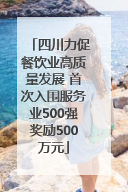 四川力促餐饮业高质量发展 首次入围服务业500强奖励500万元