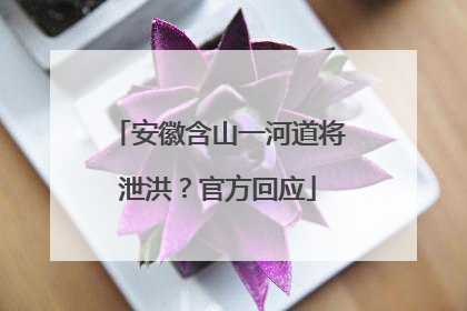 安徽含山一河道将泄洪？官方回应