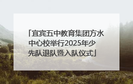 宜宾五中教育集团方水中心校举行2025年少先队退队暨入队仪式