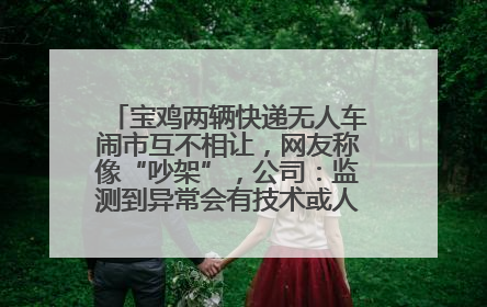 宝鸡两辆快递无人车闹市互不相让，网友称像“吵架”，公司：监测到异常会有技术或人为干预处置
