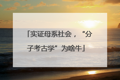 实证母系社会，“分子考古学”为啥牛