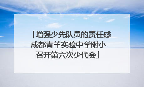 增强少先队员的责任感 成都青羊实验中学附小召开第六次少代会