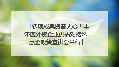 多项成果振奋人心！丰泽区外贸企业供需对接暨惠企政策宣讲会举行