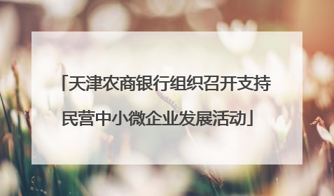天津农商银行组织召开支持民营中小微企业发展活动