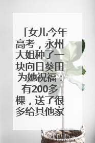 女儿今年高考，永州大姐种了一块向日葵田为她祝福：有200多棵，送了很多给其他家长