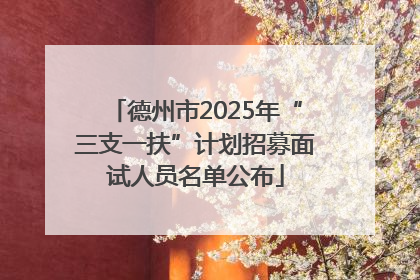 德州市2025年“三支一扶”计划招募面试人员名单公布