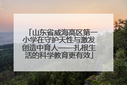 山东省威海高区第一小学在守护天性与激发创造中育人——扎根生活的科学教育更有效