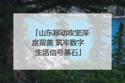 山东移动攻坚深度覆盖 筑牢数字生活信号基石