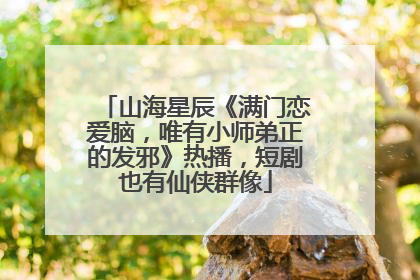 山海星辰《满门恋爱脑，唯有小师弟正的发邪》热播，短剧也有仙侠群像