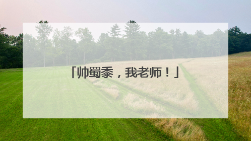 帅蜀黍，我老师！