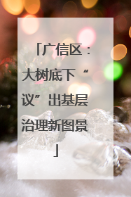 广信区：大树底下“议”出基层治理新图景