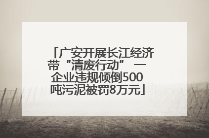 广安开展长江经济带“清废行动” 一企业违规倾倒500吨污泥被罚8万元