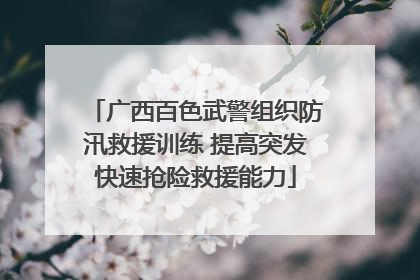广西百色武警组织防汛救援训练 提高突发快速抢险救援能力
