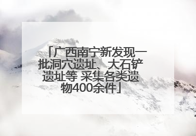 广西南宁新发现一批洞穴遗址、大石铲遗址等 采集各类遗物400余件