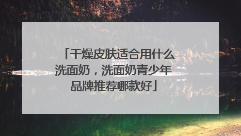 干燥皮肤适合用什么洗面奶，洗面奶青少年品牌推荐哪款好