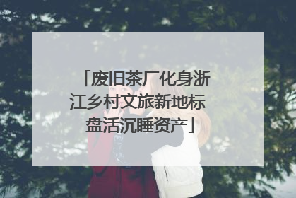 废旧茶厂化身浙江乡村文旅新地标 盘活沉睡资产