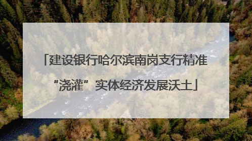 建设银行哈尔滨南岗支行精准“浇灌”实体经济发展沃土