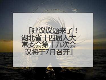 建议议题来了！湖北省十四届人大常委会第十九次会议将于7月召开