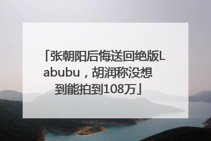 张朝阳后悔送回绝版Labubu，胡润称没想到能拍到108万