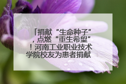 捐献“生命种子”，点燃“重生希望”！河南工业职业技术学院校友为患者捐献造血干细胞