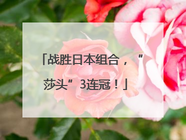 战胜日本组合，“莎头”3连冠！