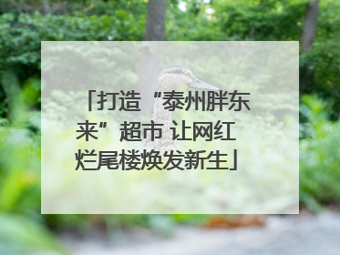打造“泰州胖东来”超市 让网红烂尾楼焕发新生