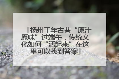 扬州千年古巷“原汁原味”过端午，传统文化如何“活起来”在这里可以找到答案