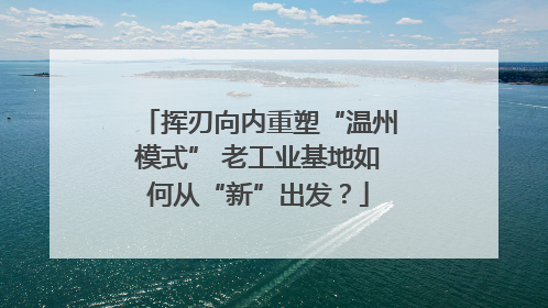 挥刃向内重塑“温州模式” 老工业基地如何从“新”出发？
