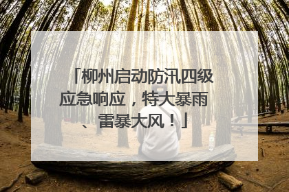 柳州启动防汛四级应急响应，特大暴雨、雷暴大风！