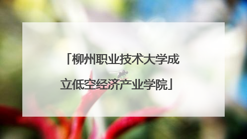 柳州职业技术大学成立低空经济产业学院