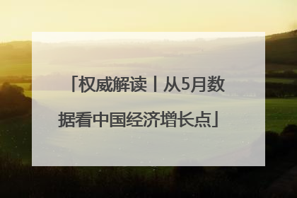 权威解读丨从5月数据看中国经济增长点