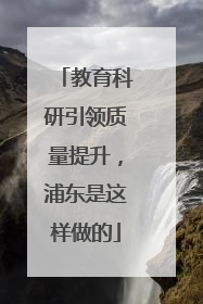 教育科研引领质量提升，浦东是这样做的