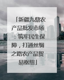 新疆九鼎农产品批发市场：筑牢民生保障，打通丝绸之路农产品贸易枢纽