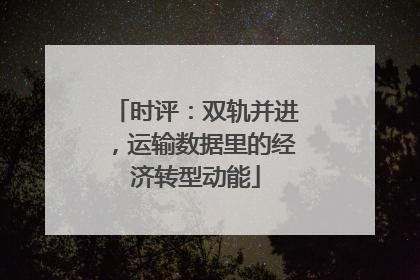 时评：双轨并进，运输数据里的经济转型动能
