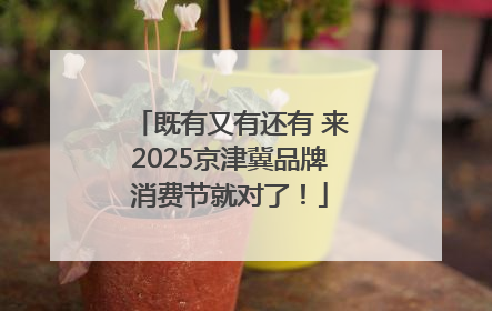 既有又有还有 来2025京津冀品牌消费节就对了！