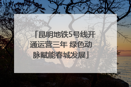 昆明地铁5号线开通运营三年 绿色动脉赋能春城发展