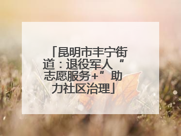 昆明市丰宁街道：退役军人“志愿服务+”助力社区治理