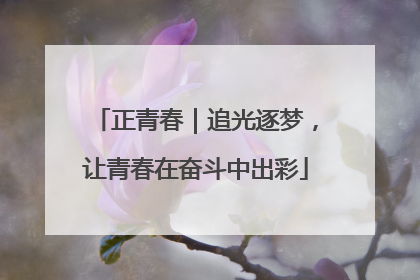 正青春｜追光逐梦，让青春在奋斗中出彩