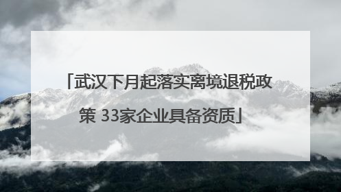 武汉下月起落实离境退税政策 33家企业具备资质