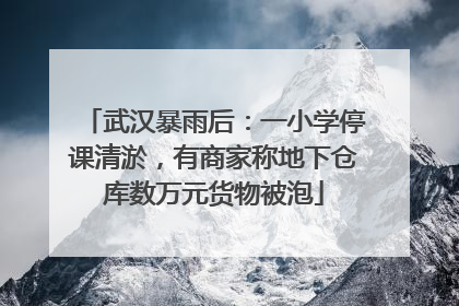 武汉暴雨后：一小学停课清淤，有商家称地下仓库数万元货物被泡
