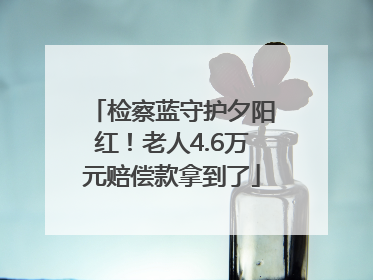 检察蓝守护夕阳红！老人4.6万元赔偿款拿到了