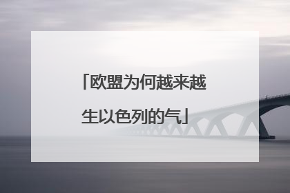 欧盟为何越来越生以色列的气