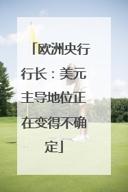 欧洲央行行长：美元主导地位正在变得不确定