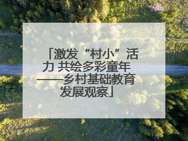 激发“村小”活力 共绘多彩童年——乡村基础教育发展观察