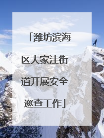 潍坊滨海区大家洼街道开展安全巡查工作