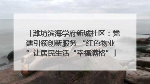 潍坊滨海学府新城社区：党建引领创新服务 “红色物业”让居民生活“幸福满格”