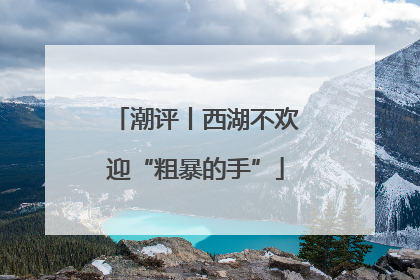 潮评丨西湖不欢迎“粗暴的手”