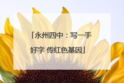 永州四中：写一手好字 传红色基因